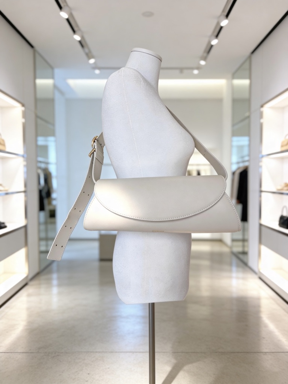 Jil Sander Cannolo Small Bag Almond Leather Gold Hardware Minimalist